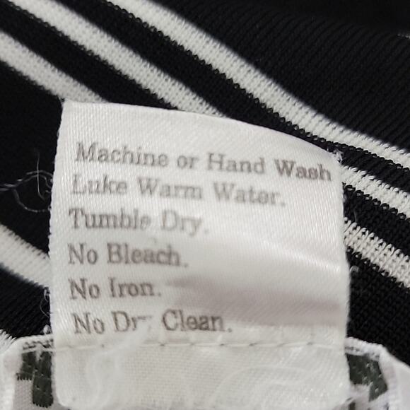 Misook Women's Black White Stripes Acrylic Knit Tunic V-Neck Blouse XS - Picture 10 of 13